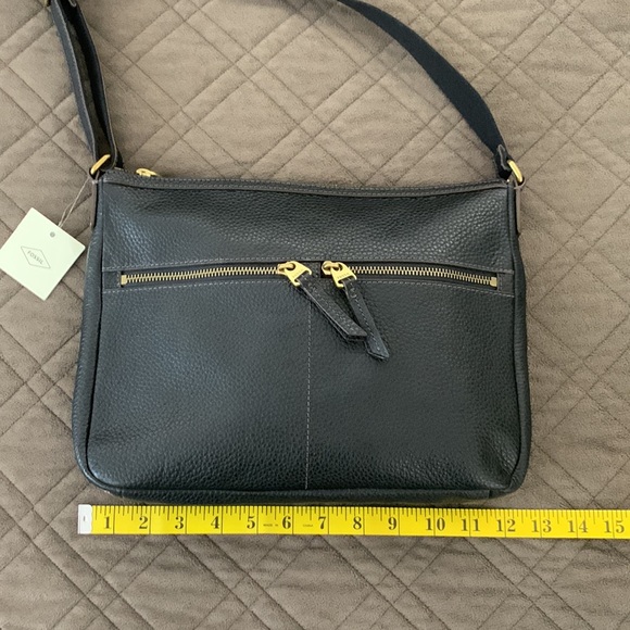 Fossil NWT Black Leather Crossbody/Shoulder Bag - Picture 15 of 16